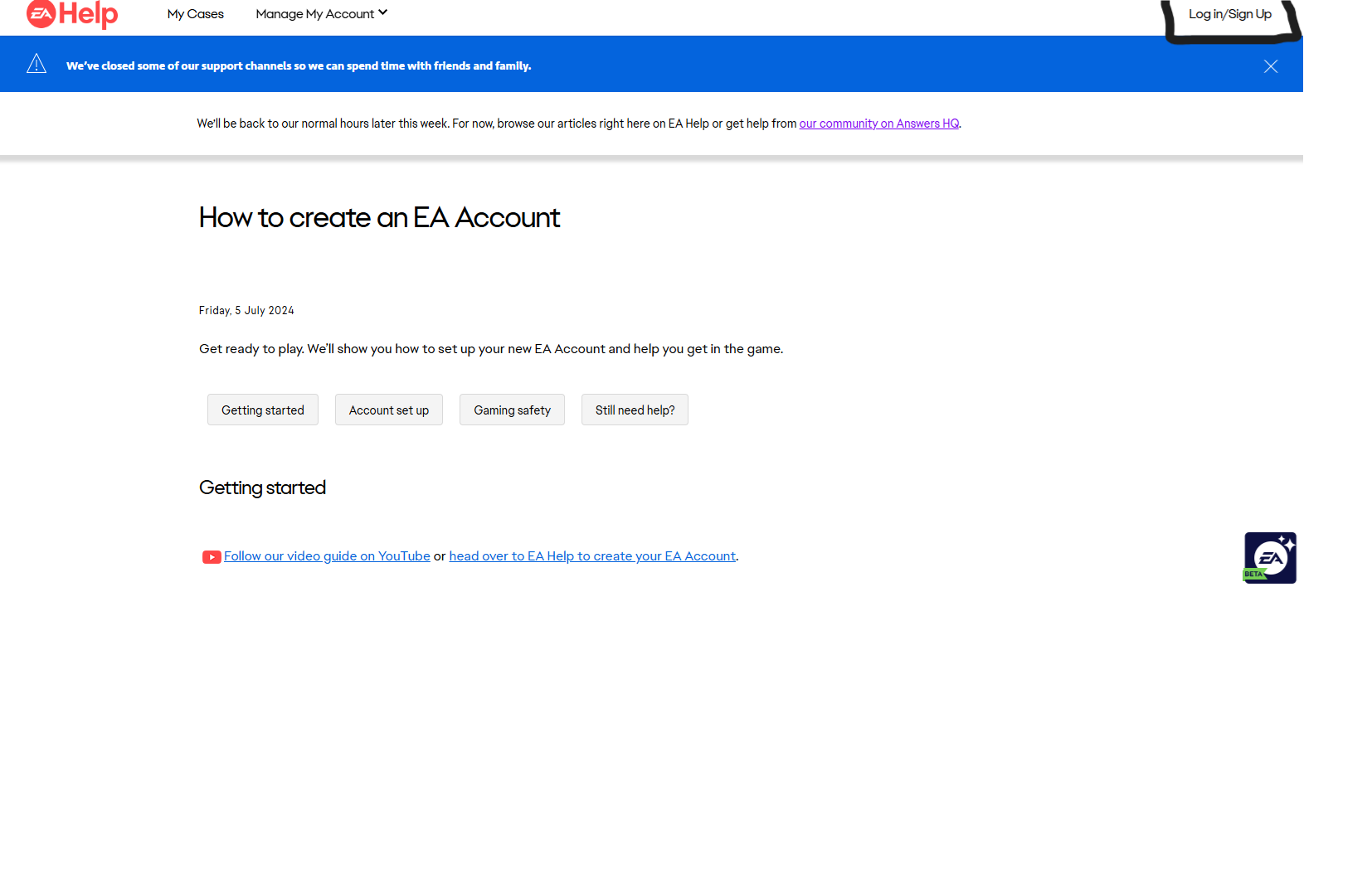 وبسایت EA